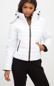 Prettylittlething - Mara white puffer jacket