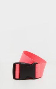 Neon Pink Slider Buckle Tape Belt