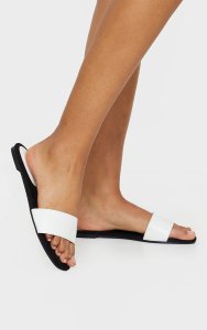 White Single Strap Mule Sandal