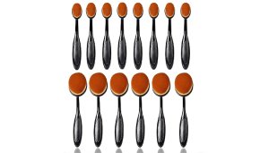 10-Piece Synthetic Bristle Oval Make-Up Brush Set - Optional Gift Packaging