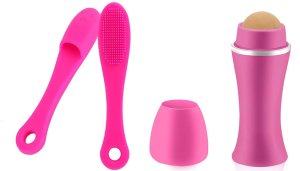 Oil Absorbing Face Roller and Silicone Brush Finger