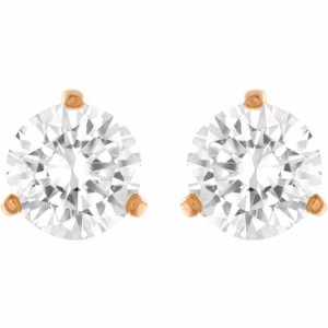 Swarovski Solitaire Pierced Earrings, White, Rose Gold Plated
