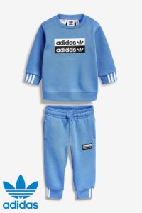 Boys adidas Originals Infant Blue Vocal Crew And Joggers Set -  Blue