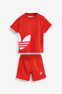 Boys adidas Originals Infant Red T-Shirt And Short Set -  Red