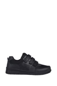 Boys F&F Black Triple Strap PU Shoes -  Black