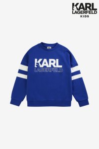 Boys Karl Lagerfeld Kids Blue Text Sweatshirt -  Blue