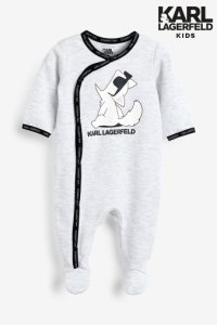 Boys Karl Lagerfeld Kids Grey Sleepsuit -  Grey