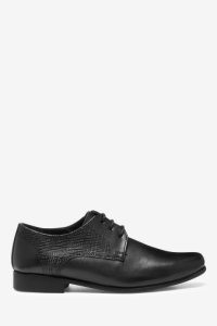Boys Next Black Leather Plain Formal Shoes (Older) -  Black