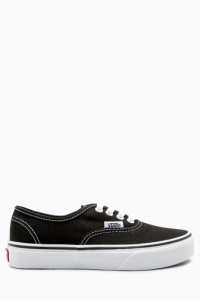 Boys Vans Youth Black Authentic Trainers -  Black