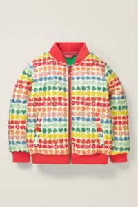 Girls Boden Multi Quilted Bomber Jacket -  Pink