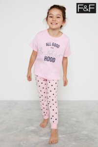 Girls F&F Pink Sisterhood Fam Pyjamas -  Pink
