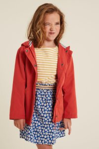 Fat Face - Girls fatface red bonnie jacket -  red