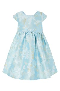 Girls Monsoon Baby Blue Aries Jacquard Dress -  Blue