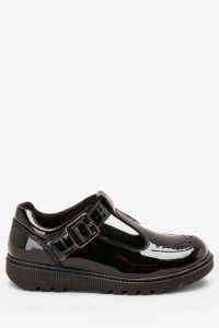 Girls Next Black Patent Chunky T-Bar Shoes (Older) -  Black