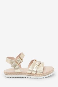 Girls Next Gold Leather Plait Sandals (Younger) -  Gold