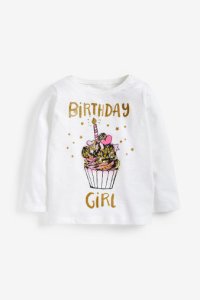 Girls Next White Birthday Girl T-Shirt (3mths-7yrs) -  White