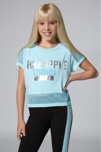 Girls Pineapple Studios Mesh Panel T-Shirt -  Blue