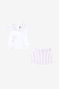 Girls Tartine et Chocolat Pink Stripe Blouse And Shorts Set -  Pink