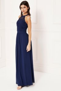 Lipsy Halter Lace Dress - 10 - Blue