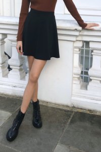 Lipsy Skater Skirt - 8 - Black