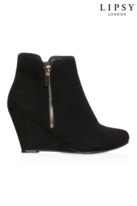 Lipsy Wedge Ankle Boots - UK 3 (EU 35.5) - Black
