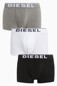 Mens Diesel Black/Grey/White Trunk Three Pack -  Grey