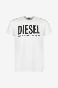 Mens Diesel Original Logo T-Shirt -  White
