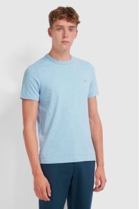 Mens Farah T-Shirt With Embroidered Chest Placement Logo -  Blue