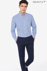 Mens GANT Classic Stripe Shirt -  Blue