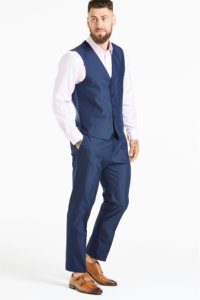 Mens Jacamo Plus Size Tonic Suit Trousers -  Blue