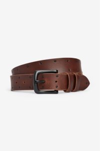 Mens Next Brown Studded Leather Belt -  Brown