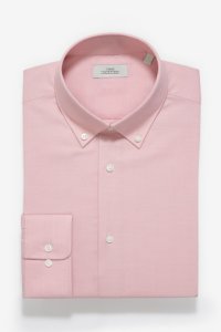 Mens Next Pink Slim Fit Single Cuff Easy Care Oxford Shirt -  Pink