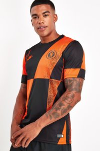 Mens Nike Dri-FIT Black/Orange Chelsea Football Club T-Shirt -  Orange