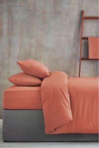 Next Cotton Rich Duvet Cover And Pillowcase Set -  Orange