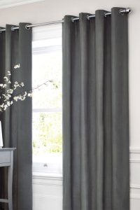 Next Eyelet Lined Cotton Curtains -  Grey
