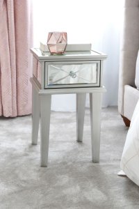 Next Florence 1 Drawer Bedside Table -  Silver