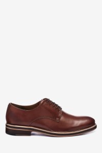 Next Mens Modern Heritage Leather Derby Shoes Brown UK 11.5 - EU 46