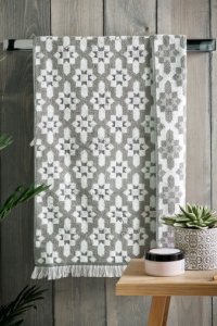 Next Tile Geo Towels -  Grey