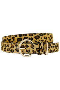 Womens Accessorize Leopard Leather Jeans Belt -  Animal