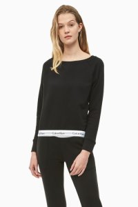 Womens Calvin Klein Modern Cotton Lounge Sweatshirt -  Black