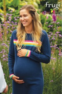 Womens Frugi red organic maternity knitted jumper dress -  blue