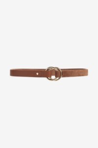 Womens Mint Velvet Brown Leather Ring Belt -  Brown