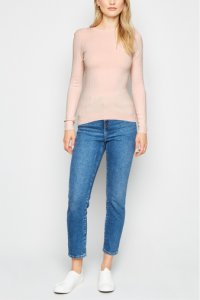 Womens New Look Ribbed Crew Neck Jumper -  Nude