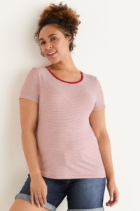 Womens Next Red Stripe Maternity Jersey T-Shirt -  Red