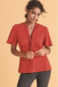 Womens Next Red Vintage Style Top -  Red