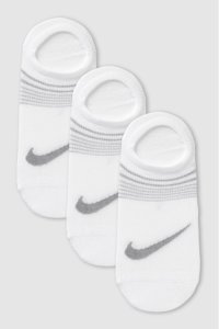 Womens Nike Ladies White Footsie Invisible Socks Three Pack -  White