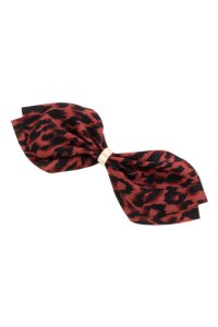 Womens Oliver Bonas Ligeia Leopard Print Bow Barrette Hair Clip -  Brown