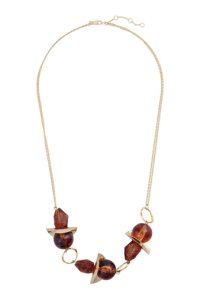 Womens Oliver Bonas Multi Louisa Resin Bead Curved Necklace -  Natural