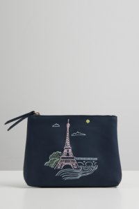 Womens Oliver Bonas To Paris With Love Zipped Pouch Purse -  Blue