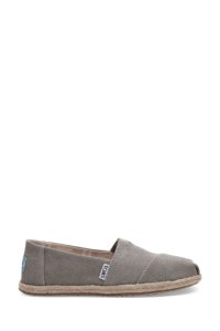 Womens TOMS Drizzle Grey Washed Canvas Espadrille Pump -  Grey